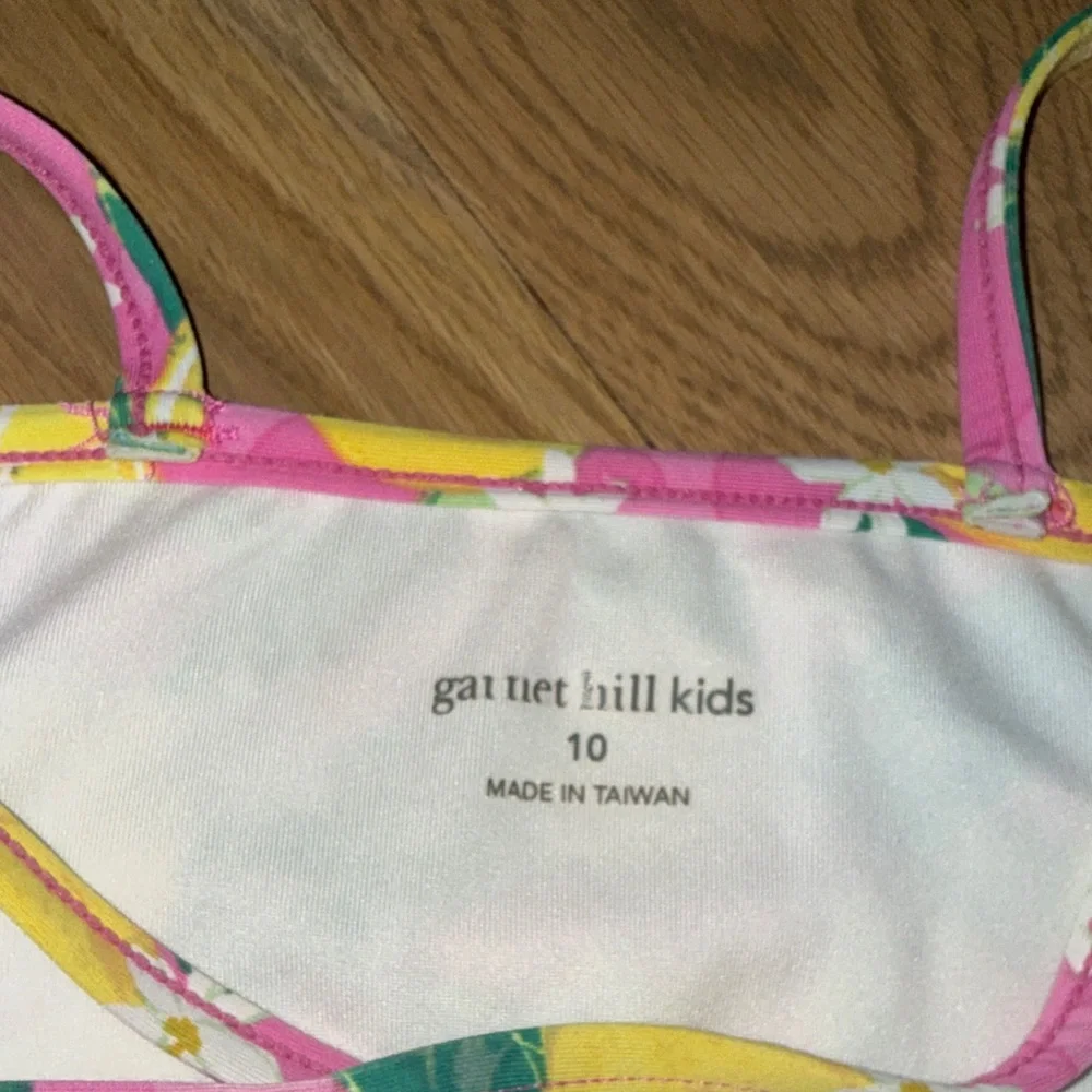 Garnet Hill Lemon Print Kids One Piece Swimsuit